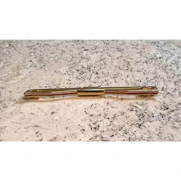 Vintage Gold Scarf Holder Collar Bar‎ Tie Clip - Picture 2 of 8